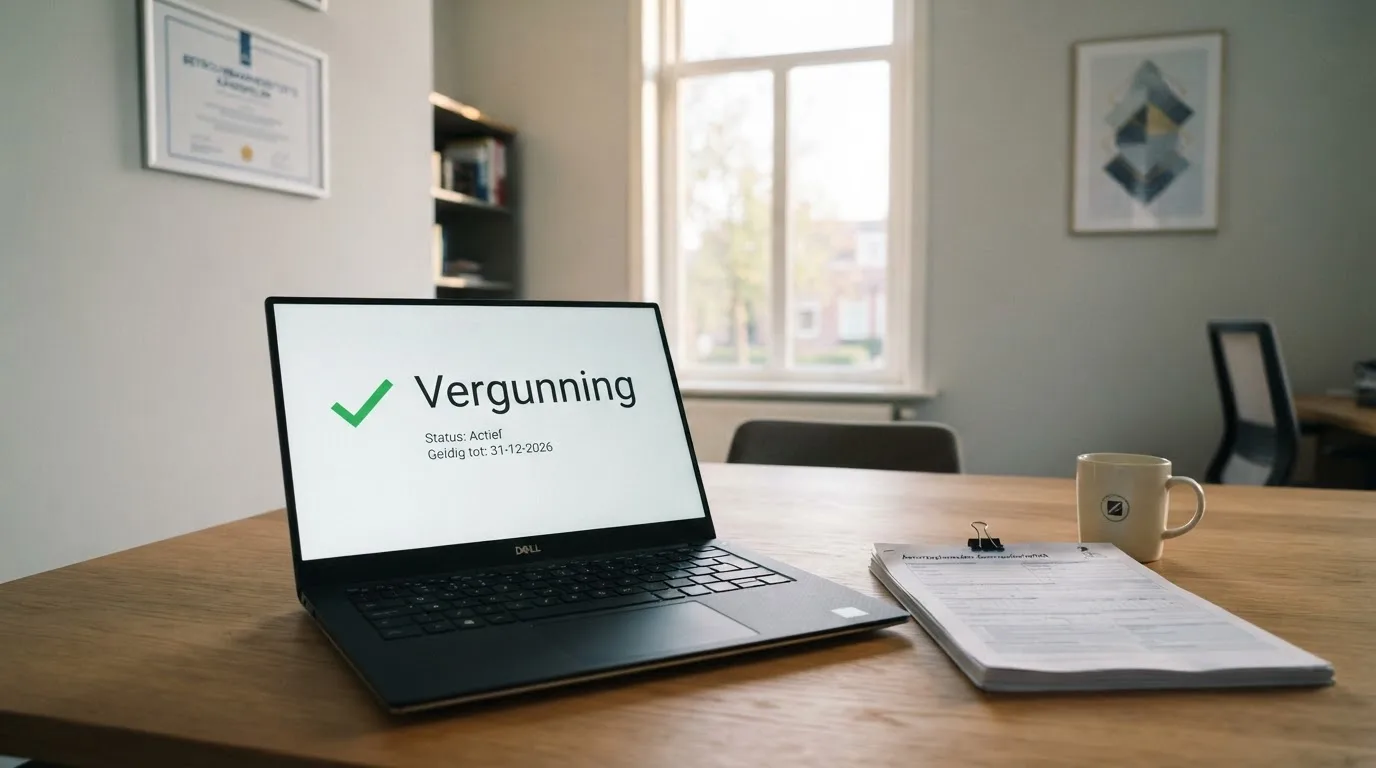 Een lege rechtszaal met houten banken in het ochtendlicht